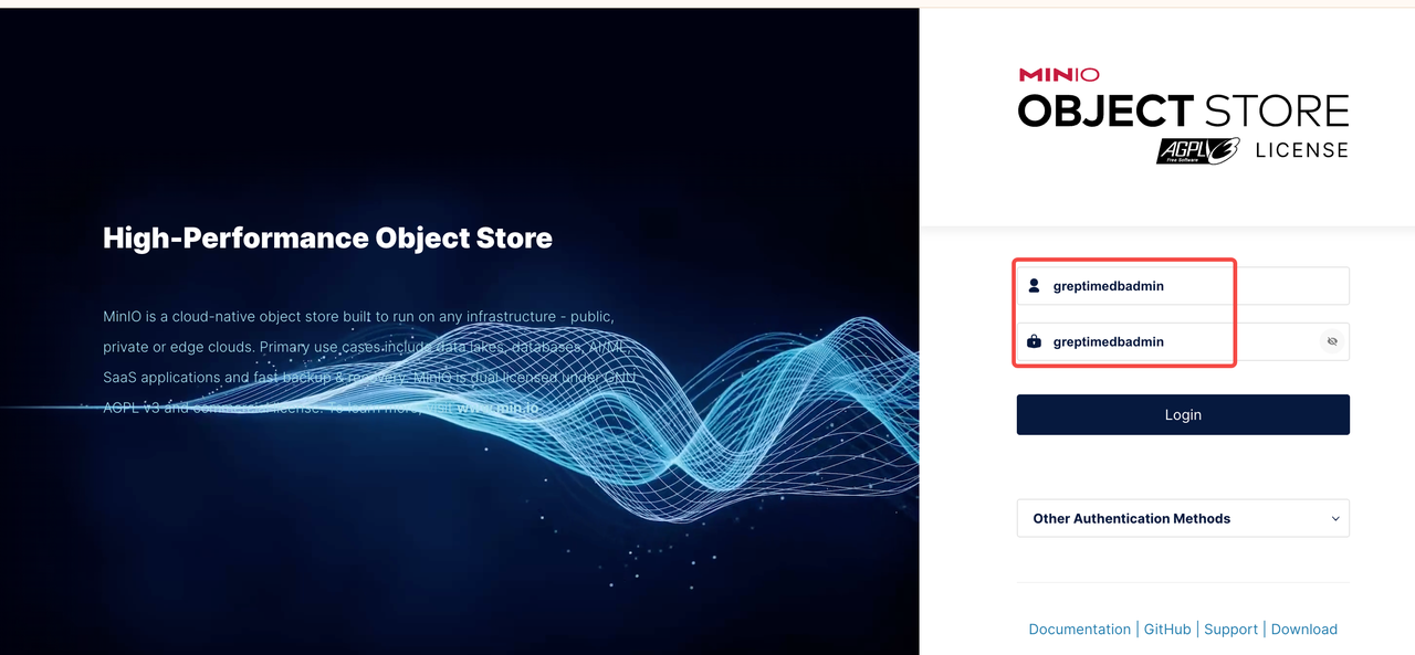 MinIO login
